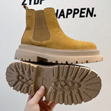 Chelsea Men's Low-top Smoke Pipe Platform Martin Boots