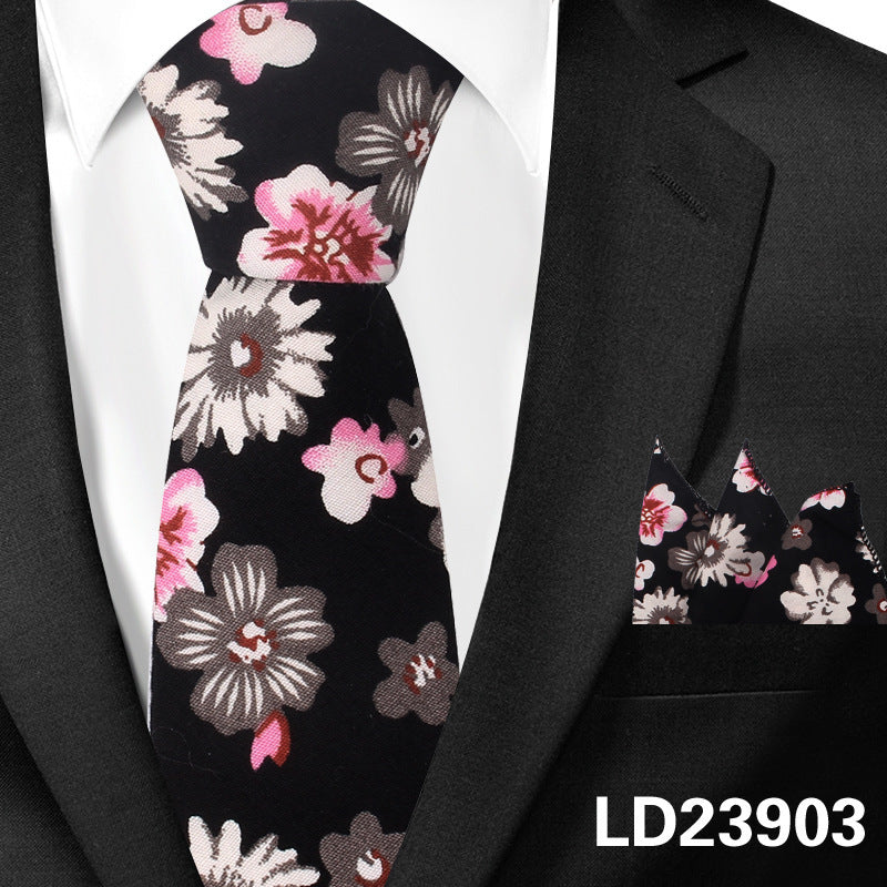 Floral Print 6cm Tie & Pocket Square Set