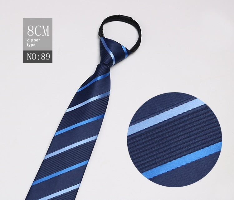 Men's Zip-Tie Striped Necktie