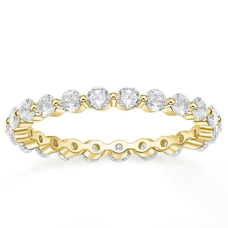 Zirconium Silver Simple Stacked Ring