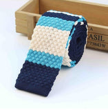Men Knitted Knit Leisure Striped Ties Fashion Skinny Narrow Slim Neck Ties For Men Skinny Woven Designer Cravat