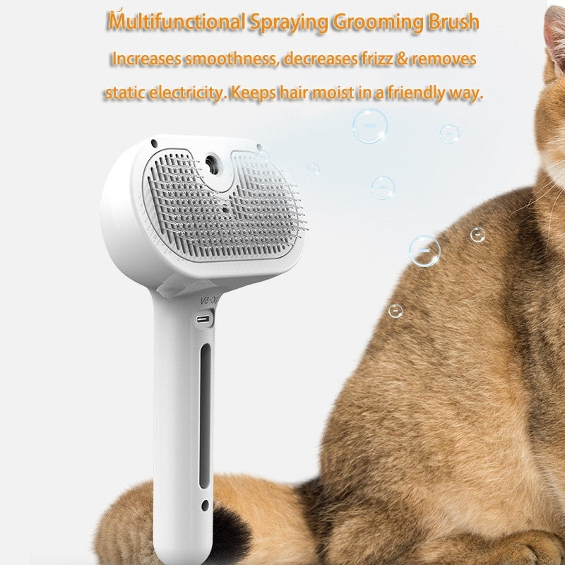 Self-Cleaning Pet Slicker Brush with Mister