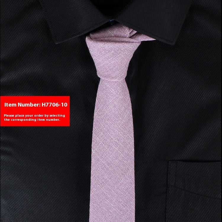 Solid Color 6cm Cotton Wedding Tie