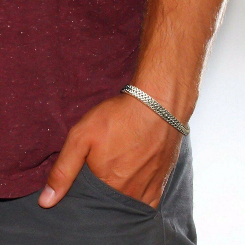 Stainless Steel Chain Bracelet — Men's