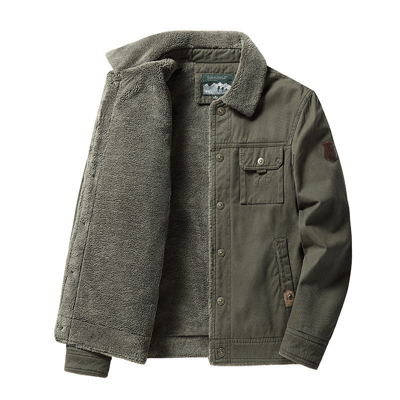 Men's Fleece-Lined Polo-Collar Jacket
