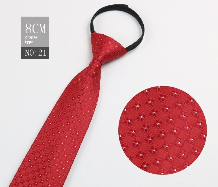 Men's Zip-Tie Striped Necktie