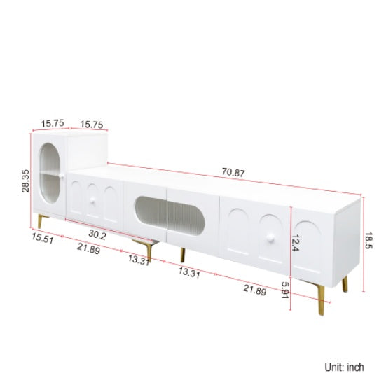 Wood Extendable TV Entertainment Center