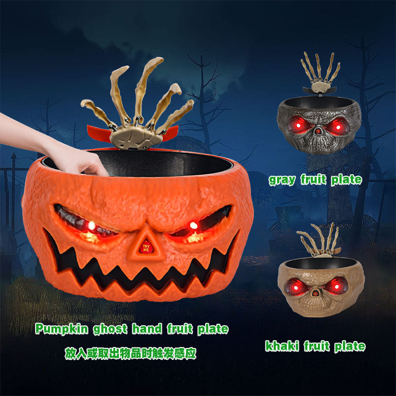 Motion-Activated Halloween Pumpkin Candy Bowl