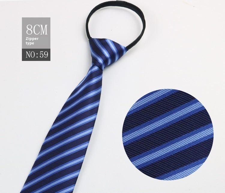 Men's Zip-Tie Striped Necktie