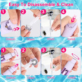 2 In 1 Bikini Trimmer For Women Dual Head Cordless Body Shaver IPX5 Waterproof Rechargeable Pubic Hair Razor Wet And Dry Use For Bikini Underarm Leg Arm Body Face