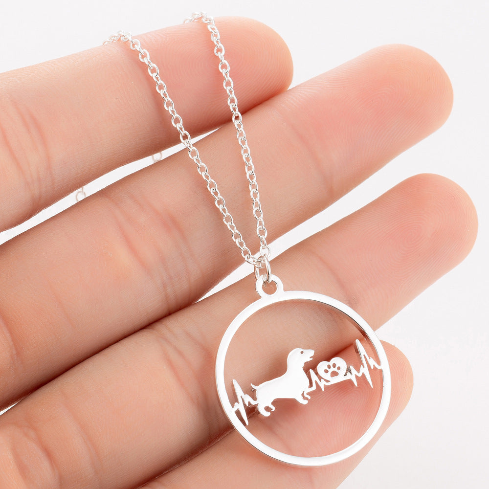 Pet Paw-Print Pendant Necklace