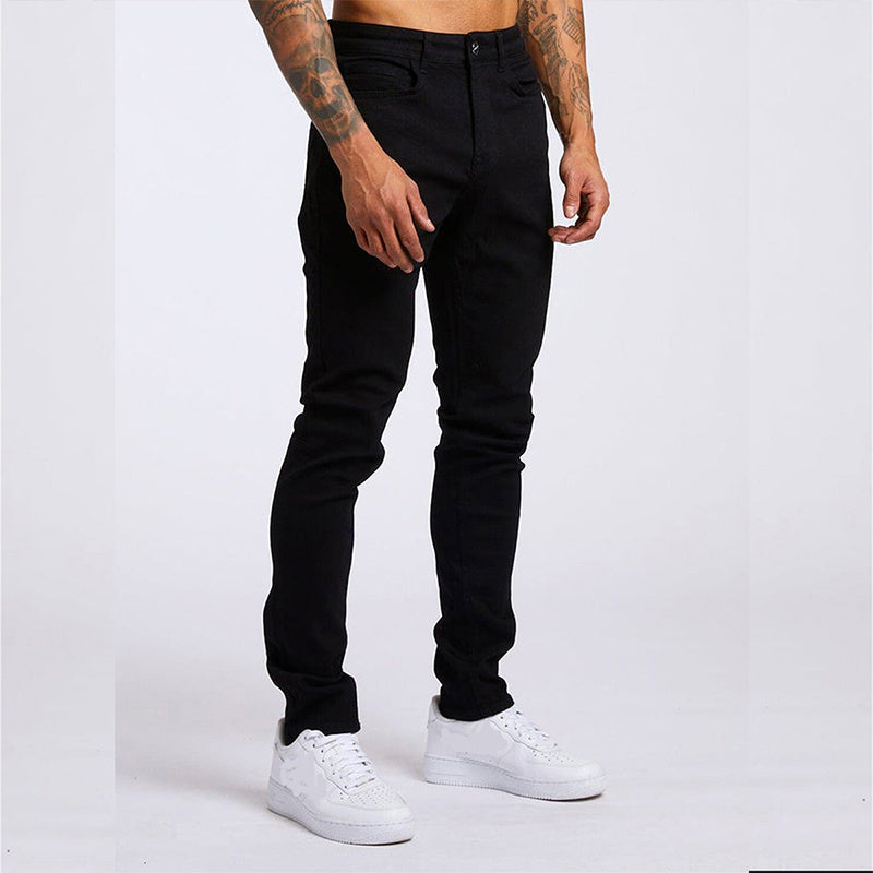 Men's Slim-Fit High-Waist Jeans