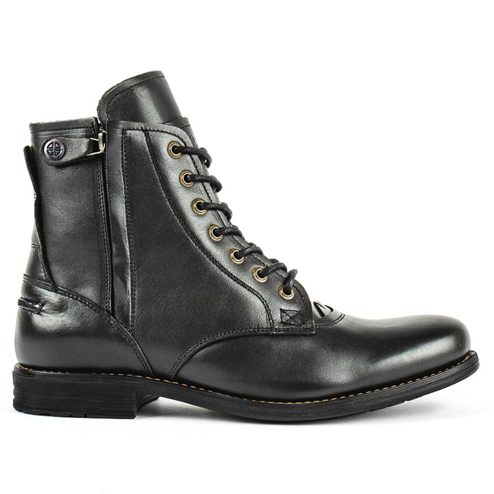 Side-Zipper Two-Tone Knight Boots