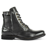 Knight Series Two-tone Side Zipper Leather Boots