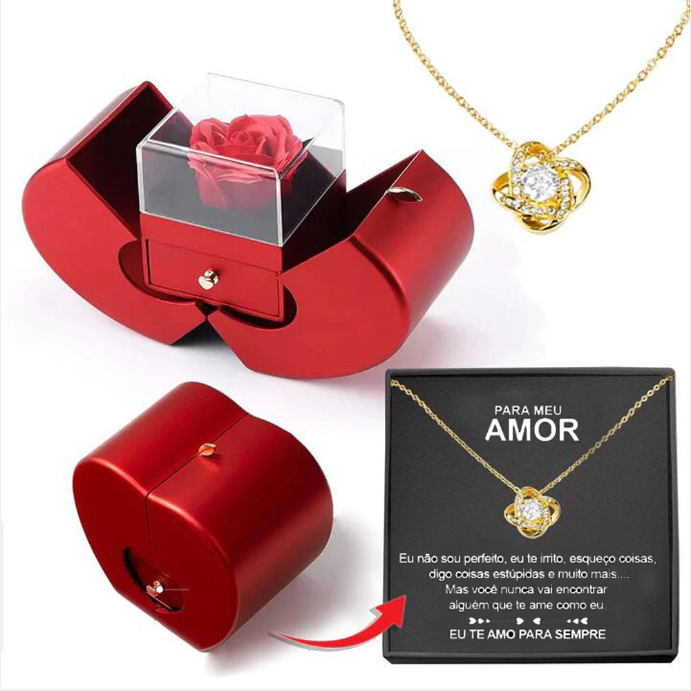Cartih Eternal Rose Gift Box — Necklace + Preserved Rose