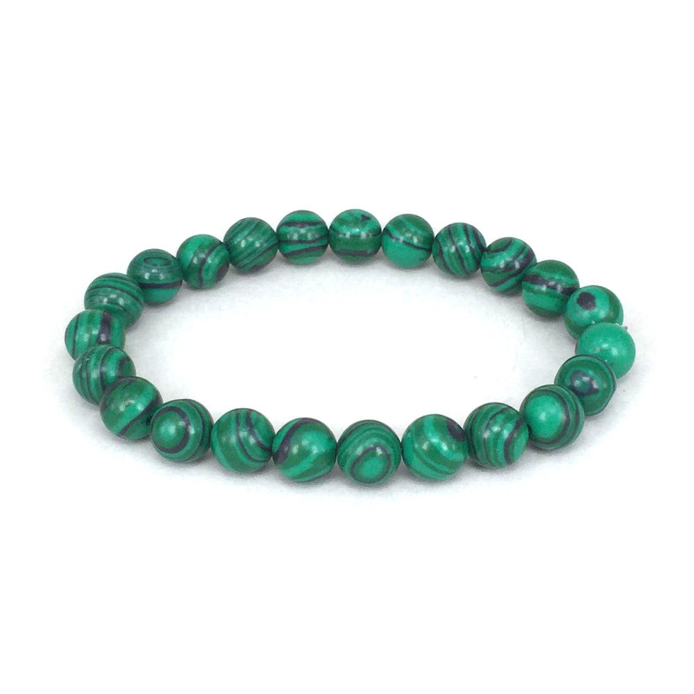 Malachite Stretch Bracelet — Black Matte