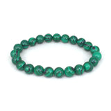 Classic Black Matte Green Malachite Bracelets Suitable Women Men Elastic Strand Jewelry
