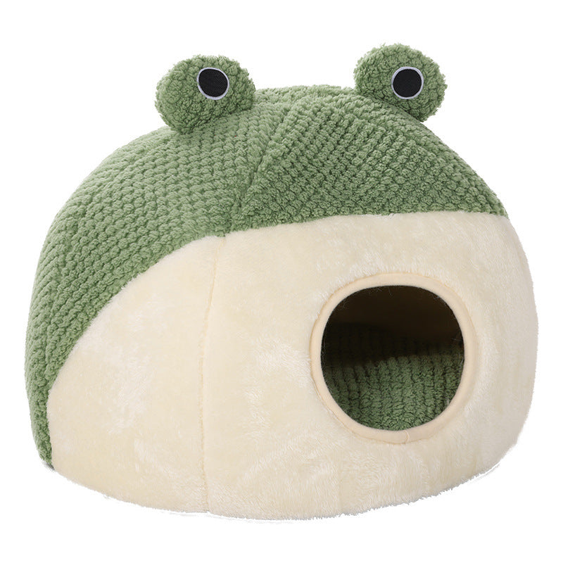 Frog Plush Pet Nest for Small Cats & Dogs