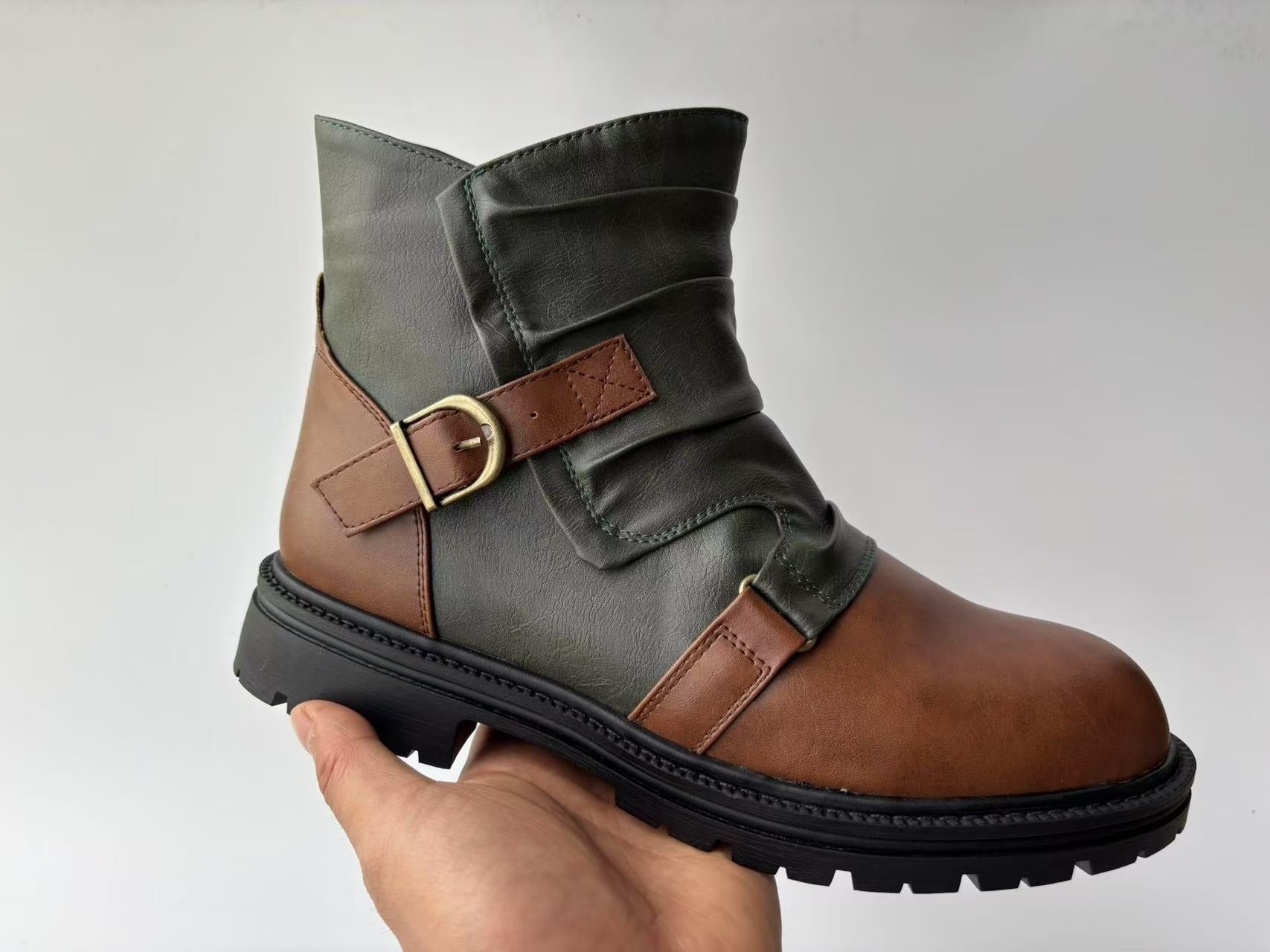 Men's Square-Heel High-Top Boots