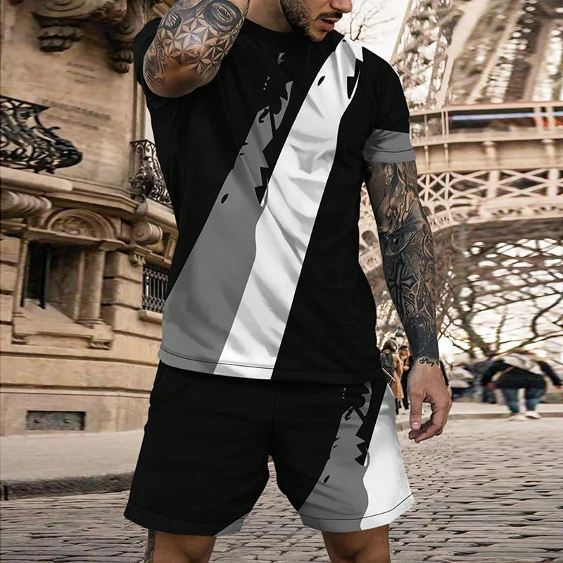 Men's Casual Sportswear Set — Tee & Shorts