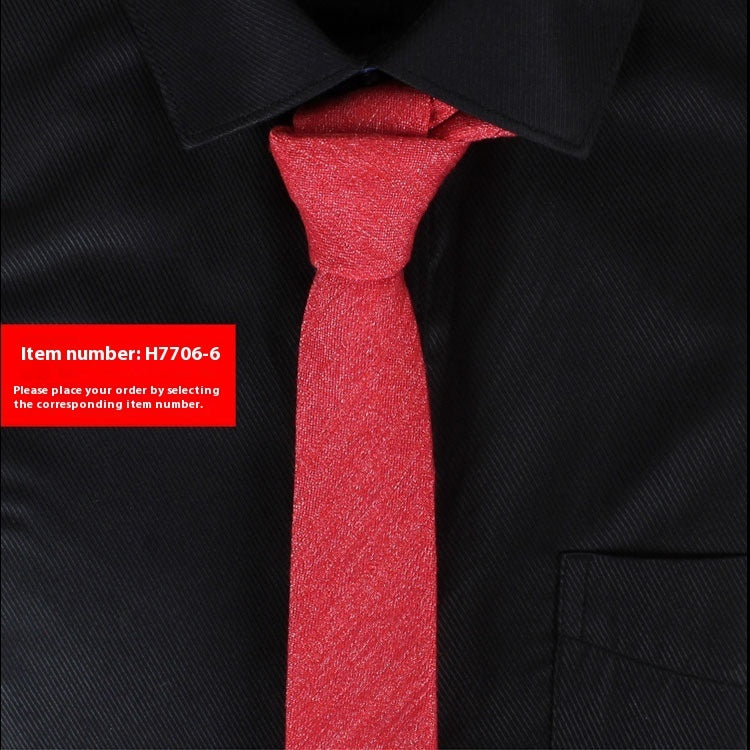 Solid Color 6cm Cotton Wedding Tie