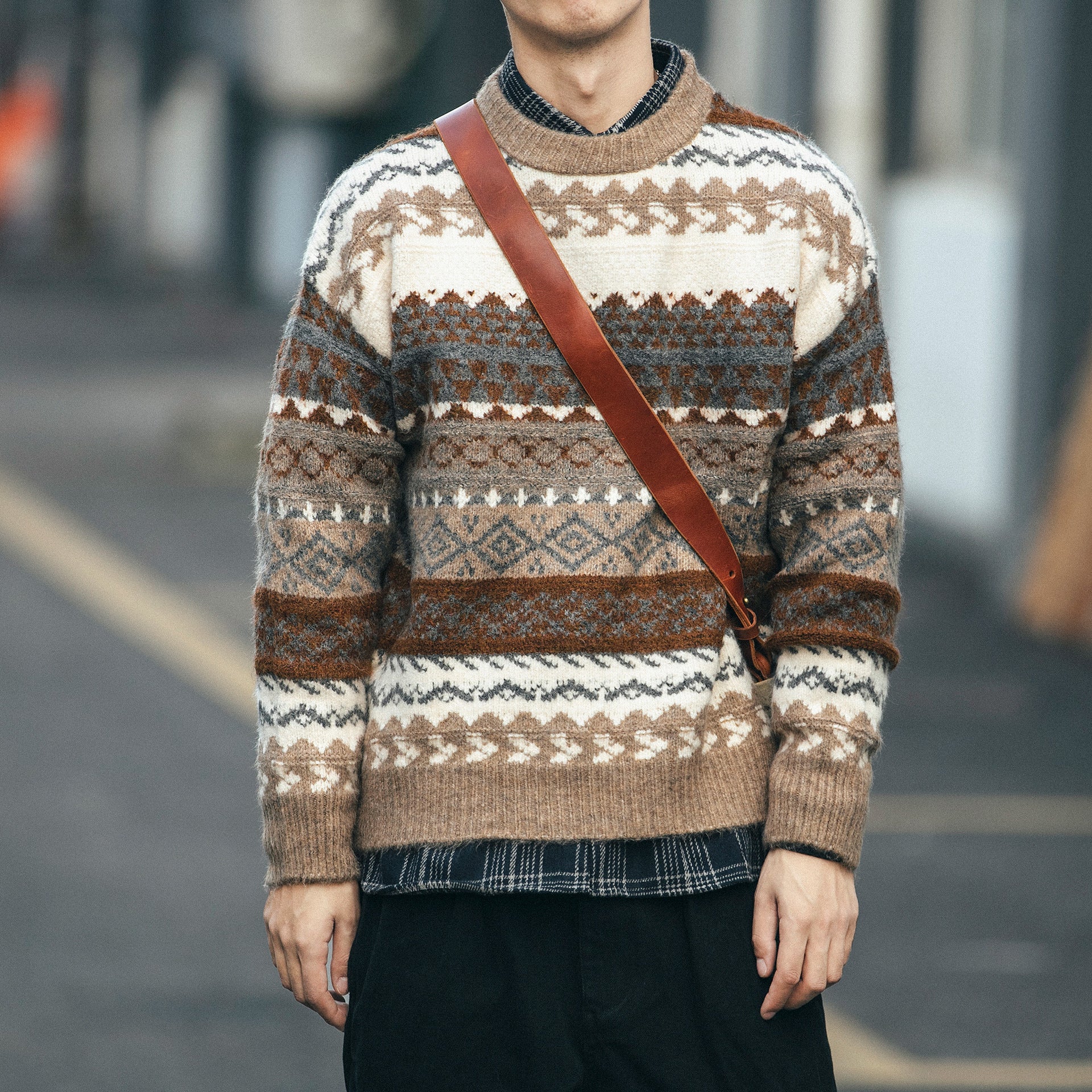 Ethnic-Style Men's Loose Sweater