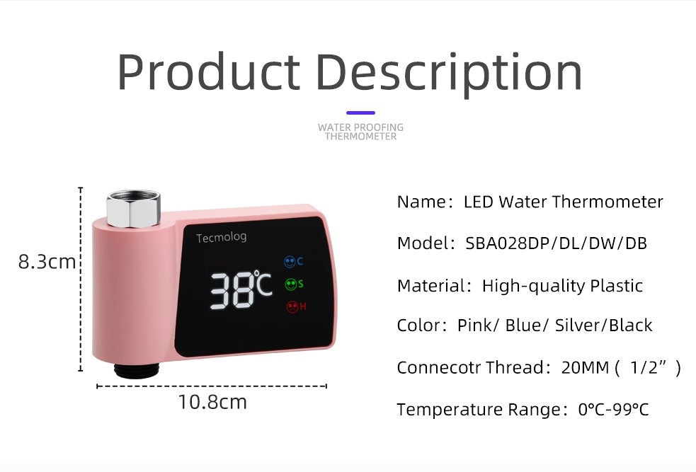 Shower Water Thermometer