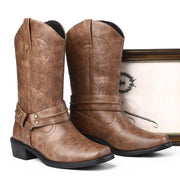Men's Casual Heeled Leather Boots