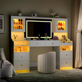 1pc Extra Large Vanity Desk with Mirror - Elegant Makeup Dressing table, Spacious Countertop, Easy Assembly, for Bedroom, Bathroom, Home Salon - Women & Girls Beauty Station Organizer, Makeup Vanity Desk, Teenage Girl Room De