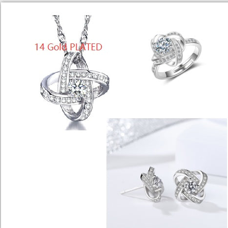 Sterling Silver Heart Zircon Pendant Necklace