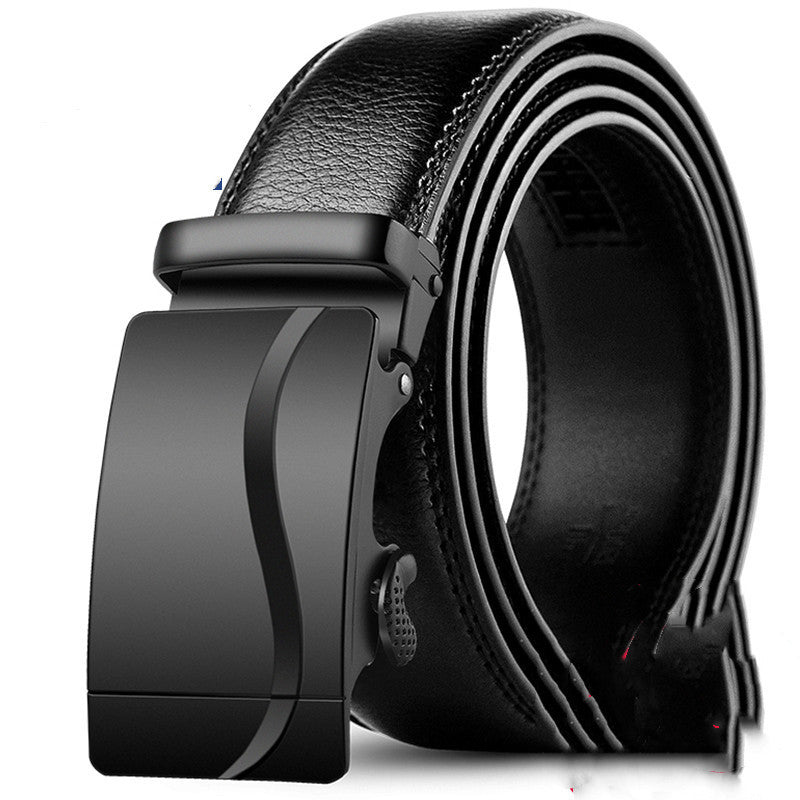 Men's Leather Belt with Automatic Buckle