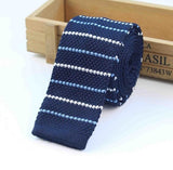 Men Knitted Knit Leisure Striped Ties Fashion Skinny Narrow Slim Neck Ties For Men Skinny Woven Designer Cravat