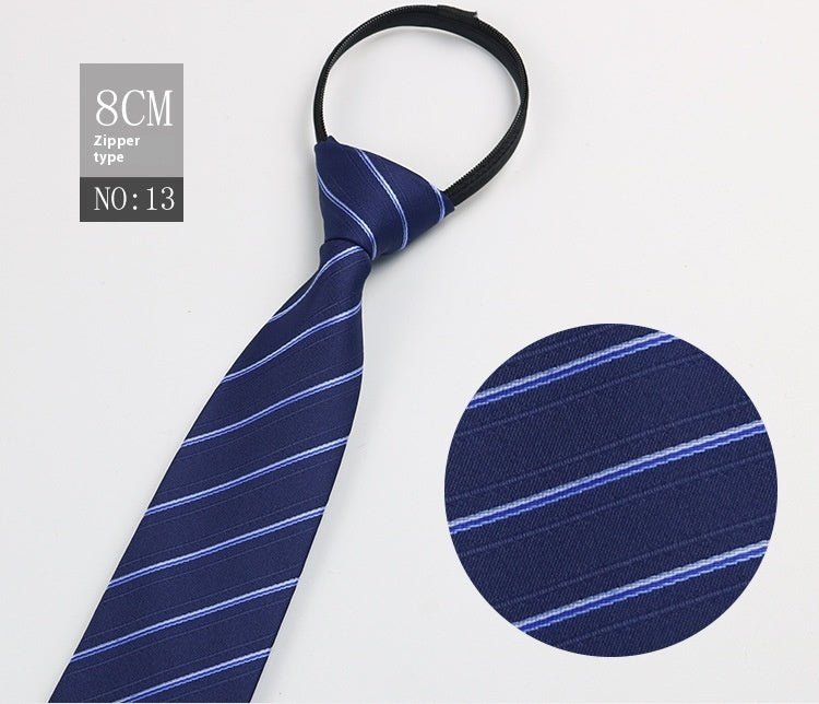 Men's Zip-Tie Striped Necktie