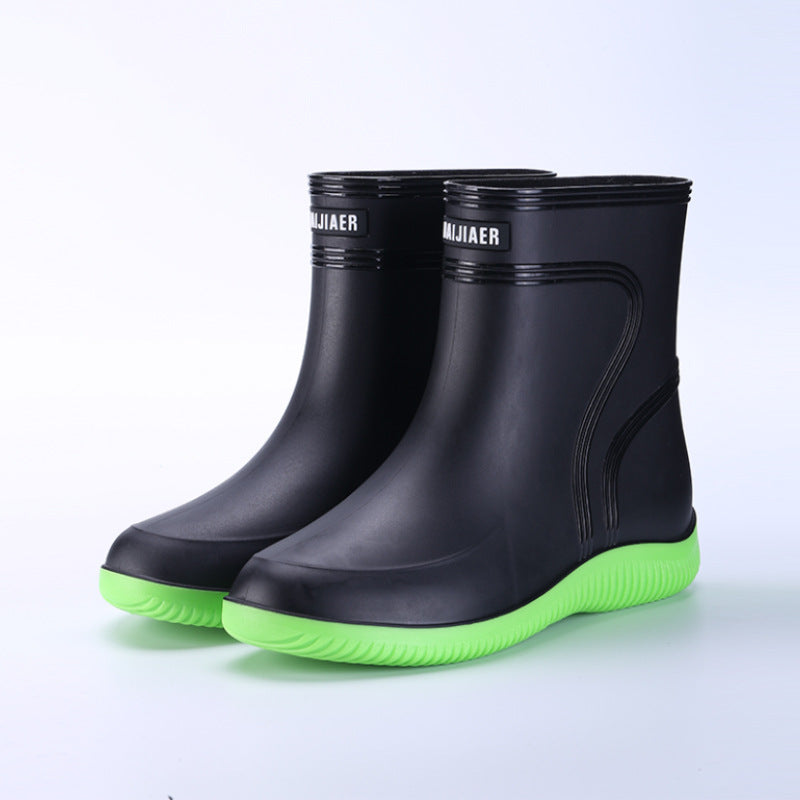 Men's Mid-Top Waterproof Rain Boots