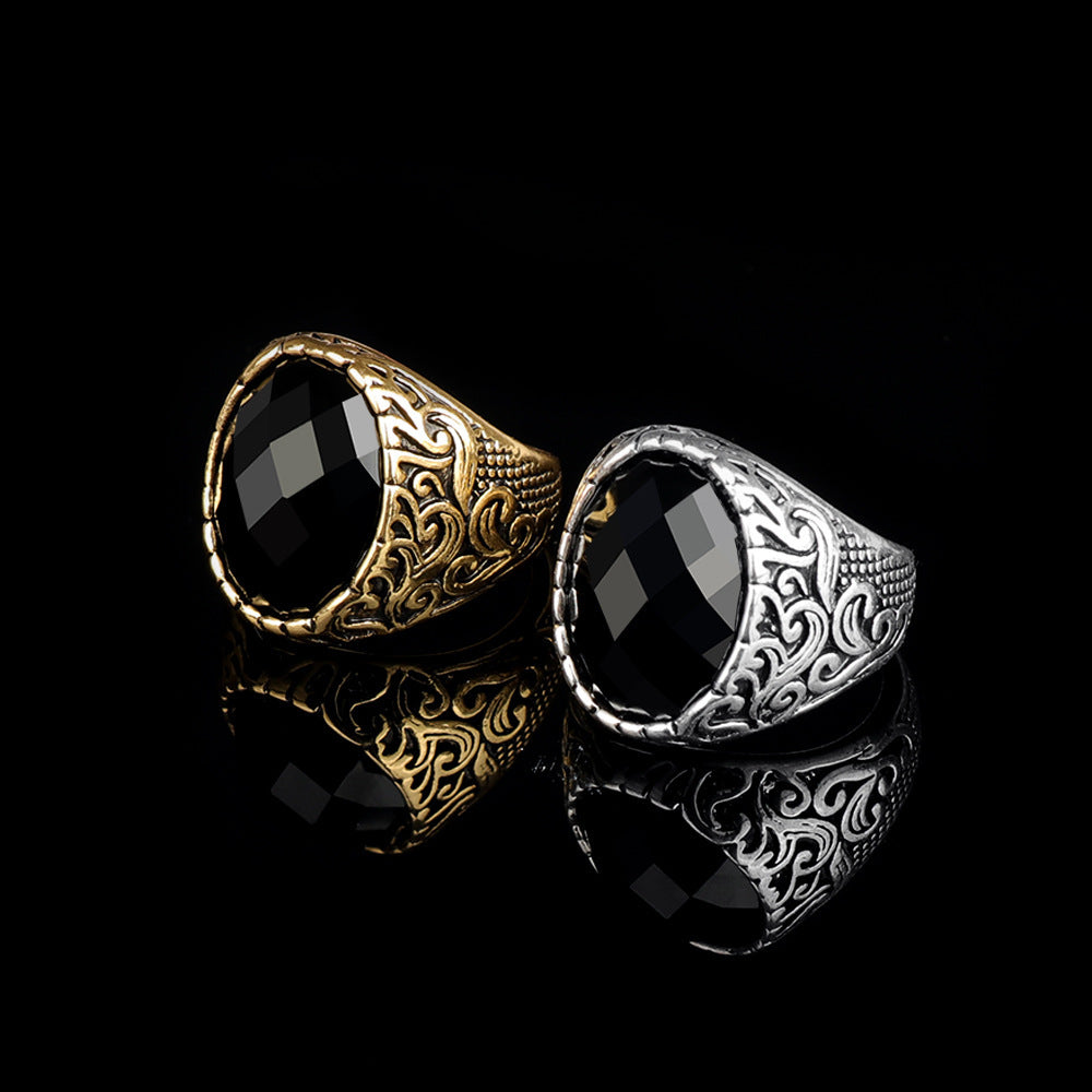 Men's Faceted Stone Statement Ring