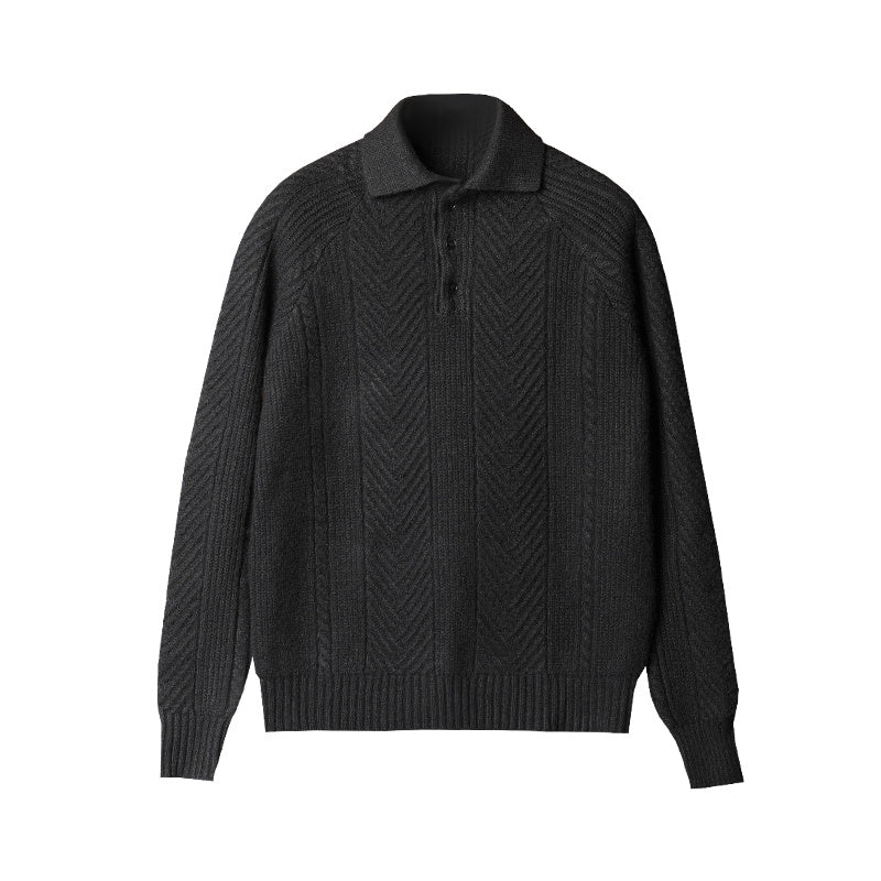 Men's Thermal Lapel Base Sweater