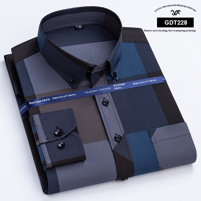 Men's Wrinkle-Free Plaid Shirt — Classic Fit