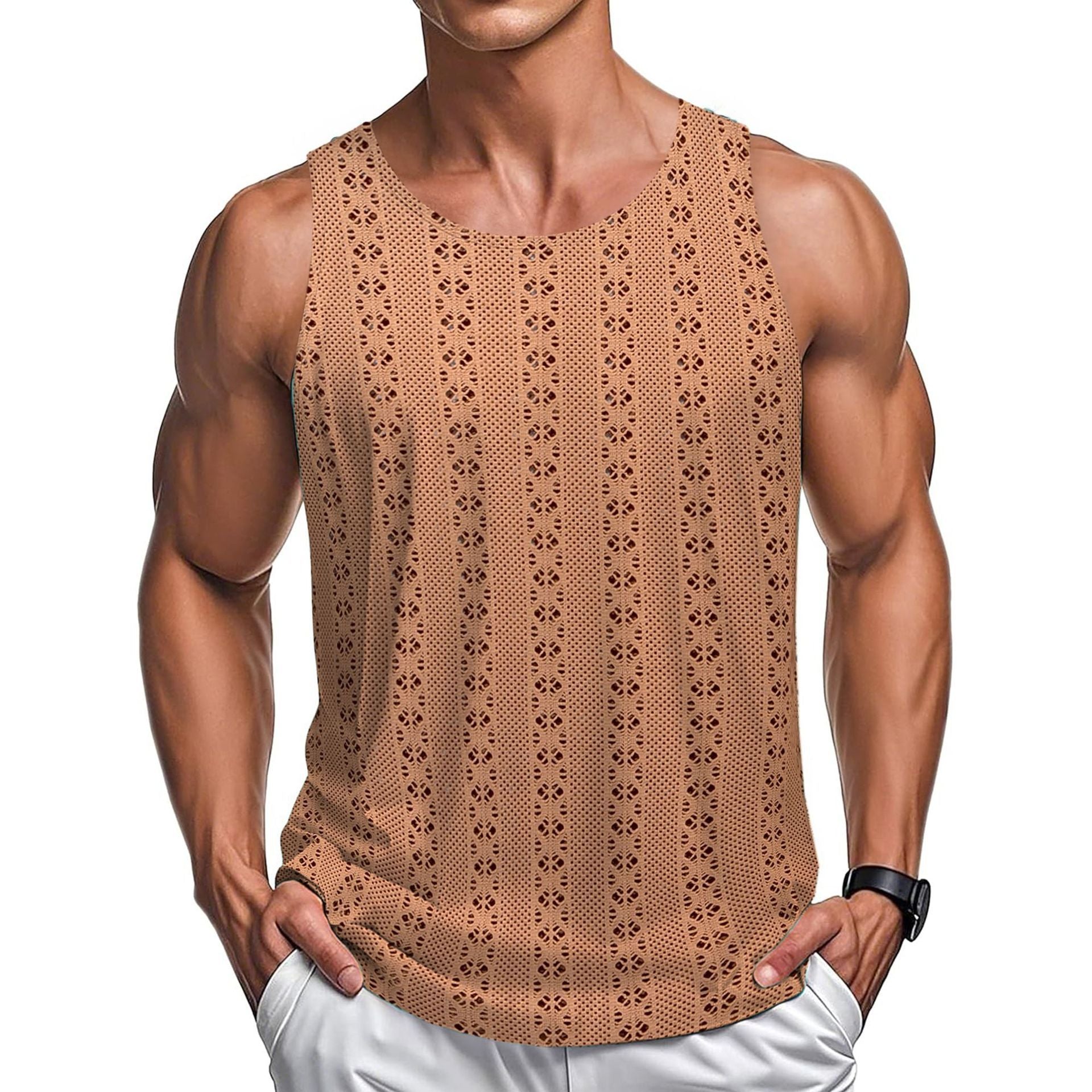 Cartih Loose Beach Vest — Round Neck