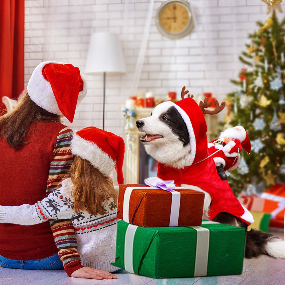 Christmas Reindeer-Rider Pet Costume