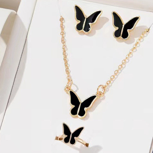 Butterfly Bridal Jewelry Set — 5 Pieces