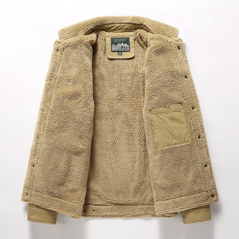 Men's Fleece-Lined Polo-Collar Jacket