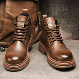 New Trendy Autumn And Winter High-top American Vintage Work Boots
