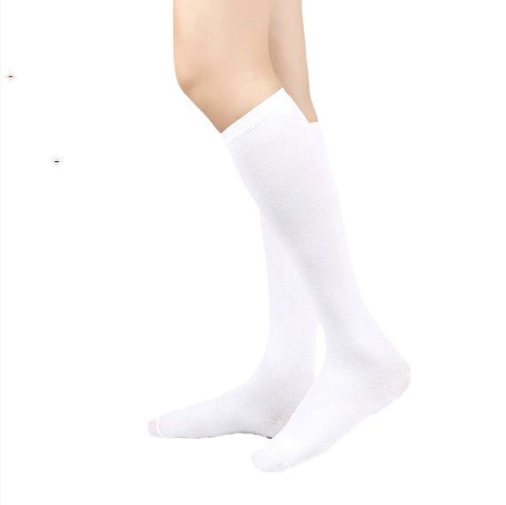 Black Striped Cotton Knee-High Socks
