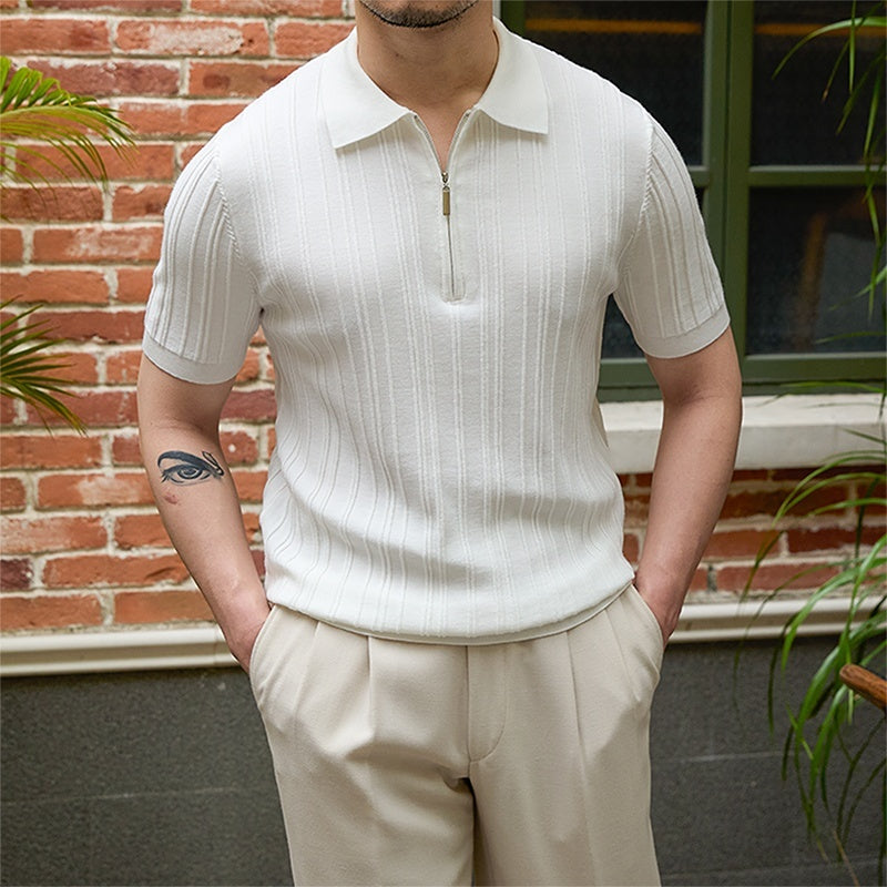 Men's Ribbed Slim-Fit Knit Tee