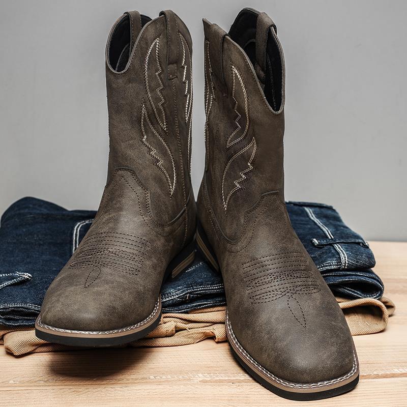 Retro Western Cowboy Work Boots