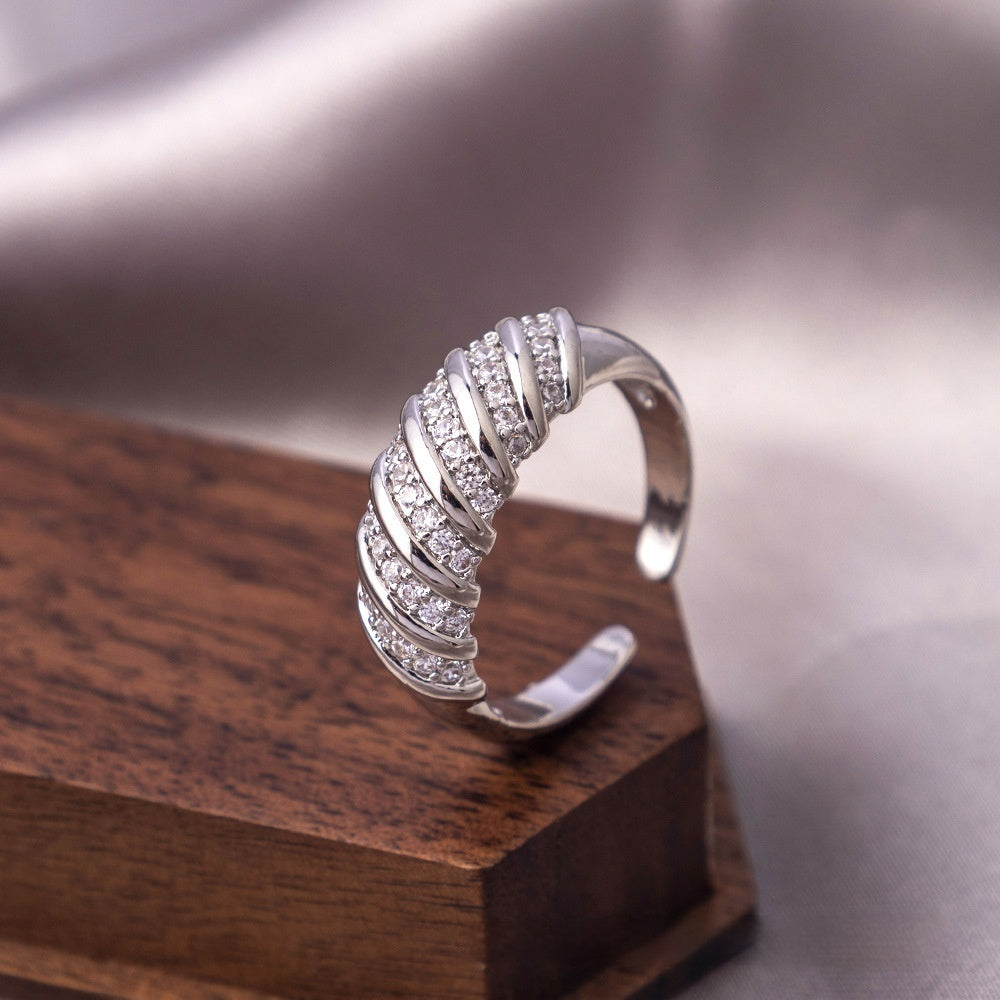 Adjustable Zircon Statement Ring