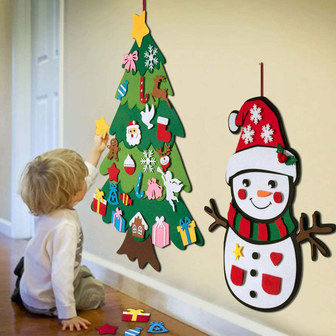 DIY Felt Christmas Tree with Decorations