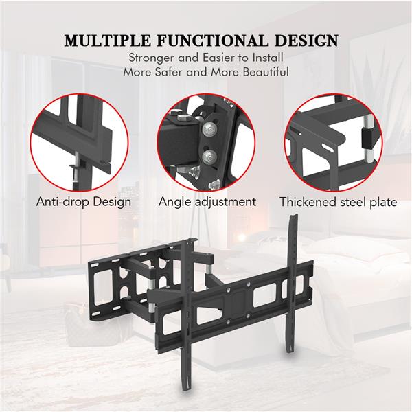 Double-Swing Large-Base TV Stand — 32-70in