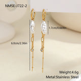 Pearl Earrings Long Tassel Stainless Steel Earrings Design Earrings