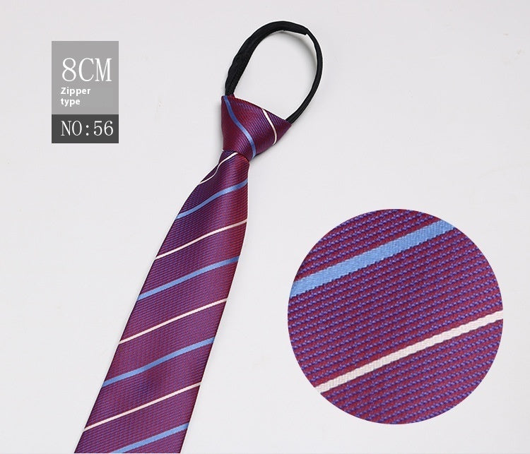 Men's Zip-Tie Striped Necktie